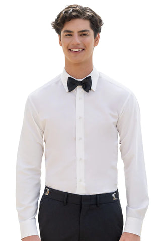 *In Stock* White Fitted Microfiber Shirt