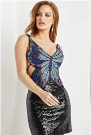 Jovani 22522 - Black Size 8