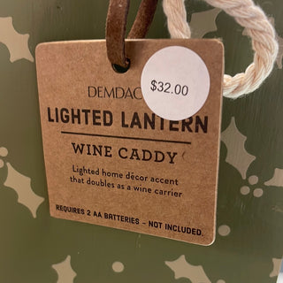 Holiday Cheers Wine Bottle Caddy Lantern
