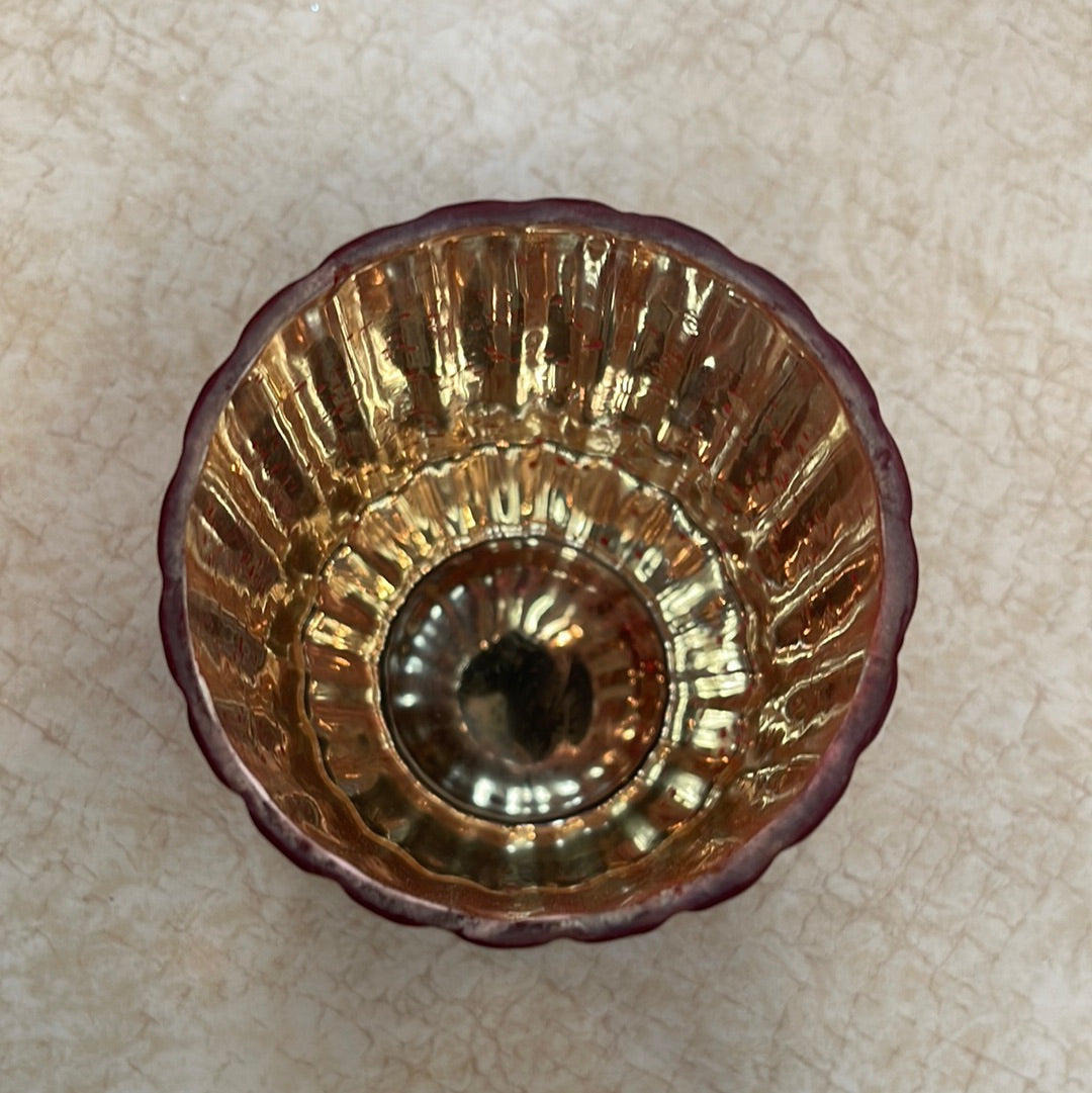 Home Decor Candle Holder Large Red Mercury Glass Votive Holder