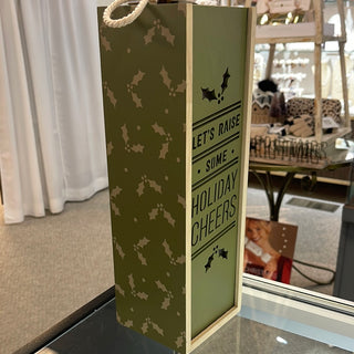 Holiday Cheers Wine Bottle Caddy Lantern