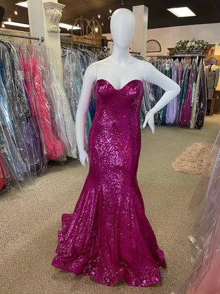 Faviana ES10691 - Fuchsia Size 16