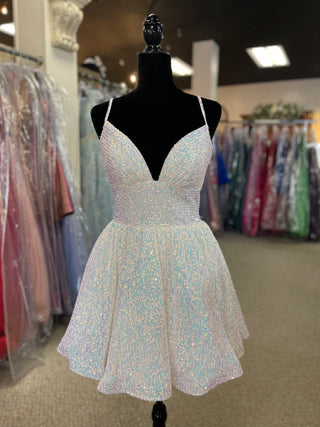 Sherri Hill 55100 - Ivory/Multi Size 8