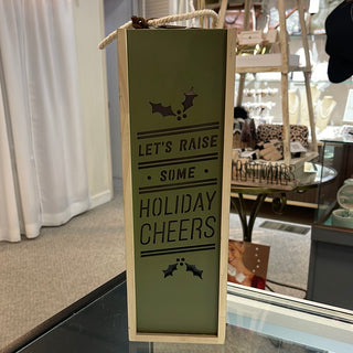 Holiday Cheers Wine Bottle Caddy Lantern