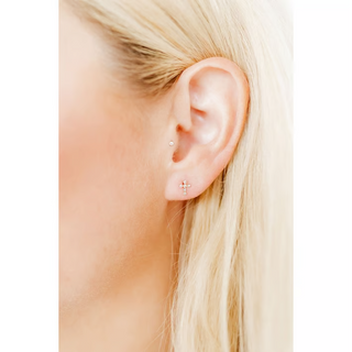 LINNY CO Screwback Stud Earrings - Clara Cross Gold Sparkle