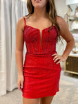 Sherri Hill 55684 - Red Size 8
