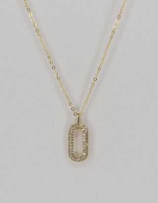 Gold Oval Pendant Necklace