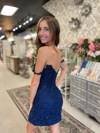 Sherri Hill 57397 - Navy Size 2