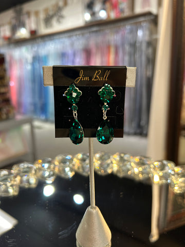 Jim Ball Earrings CE1316 - Emerald/Silver
