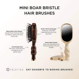 Teleties Mini Boar Brush - Tortoise