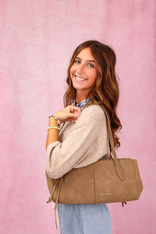 Katie Loxton Hattie Shoulder Bag - Taupe Suedette