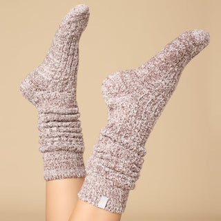 Softies Slouchy Marshmallow Socks - Light Heather Espresso