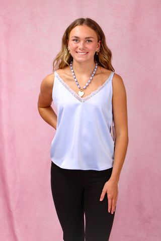 Powder Blue 2-Way Lace Trim Cami