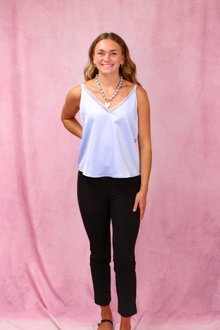 Powder Blue 2-Way Lace Trim Cami