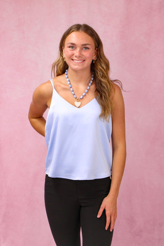 Powder Blue 2-Way Lace Trim Cami