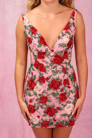 Sherri Hill 58255 - Candy Pink Print Size 4