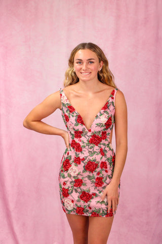 Sherri Hill 58255 - Candy Pink Print Size 4