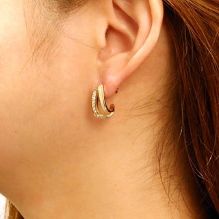Gold J-Shaped Hoop Earrings