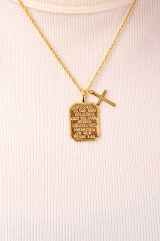 Treasure Jewels Luke 1:45 Gold Necklace