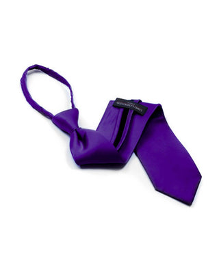 Dark Purple Poly Solid Zipper Tie