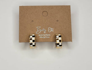 Mini Checkered Hoop Earrings