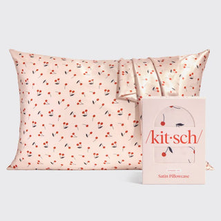Kitsch Standard Satin Pillowcase - Cherry Print
