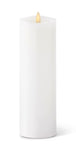 Luminara 2" x 7.9" White Wax Slim Indoor Pillar Flameless Candle