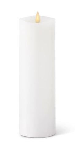 Luminara 2" x 7.9" White Wax Slim Indoor Pillar Flameless Candle