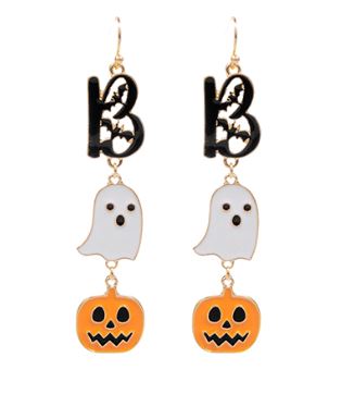 BOO Halloween Linked Earrings