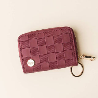The Darling Effect Zip Around Wallet - Plum Check