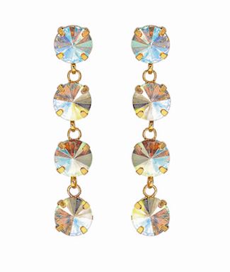 AB/Gold Crystal Drop Earrings