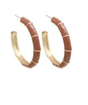 Brown Enamel Hoop Earrings