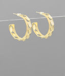 Matte Gold Cutout Design Hoop Earrings