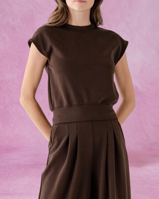Coffee Cap Sleeve Top