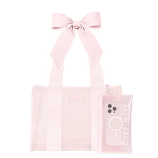 Case-Mate Ballet Pink Bow Jelly Tote Bag - Medium Size