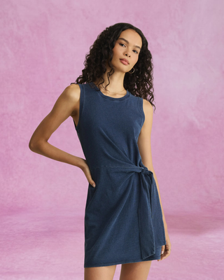 Z Supply Mattie Jersey Denim Mini Dress - Indigo