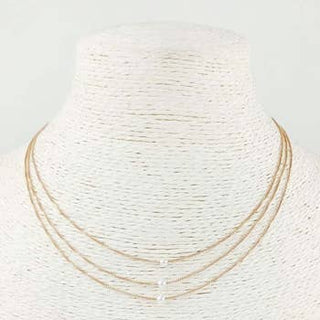 Dainty Triple Layer Gold/Pearl Necklace
