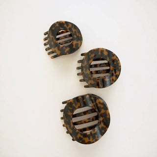 Teleties Tortoise Medium Flat Circle Hair Clip