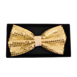 Men's Gold Sparkle Sequin Banded Bow Tie