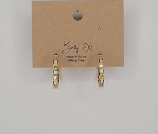 Blue Deco Hoop Earrings