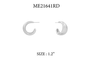 Silver Textured 1.25" Hoop Earring