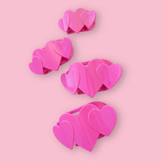 Flat Hair Clip | Tiny | Pink Heart to Heart