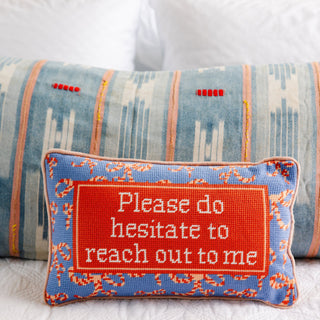 Furbish Hesitate Needlepoint Pillow
