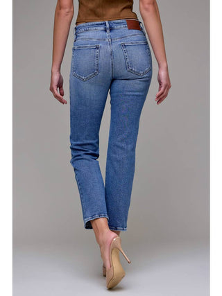 Hidden Medium Wash Mid Rise Cigarette Leg Denim