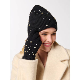 Black Pearl Embellished Touchscreen Gloves