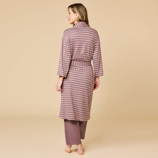 Softies Dream Shawl Collar Robe - Driftwood Stripe