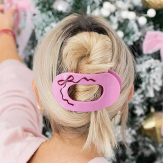 Teleties Just Add a Bow Large Flat Round Hair Clip