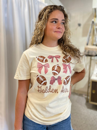 Golden Aces Football/Bow Tee