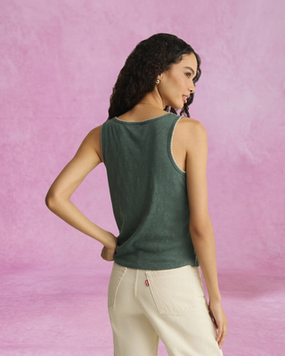 Z Supply Julian Crochet Tank - Everglade