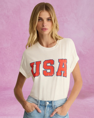 Z Supply USA Boyfriend Tee - Sea Salt